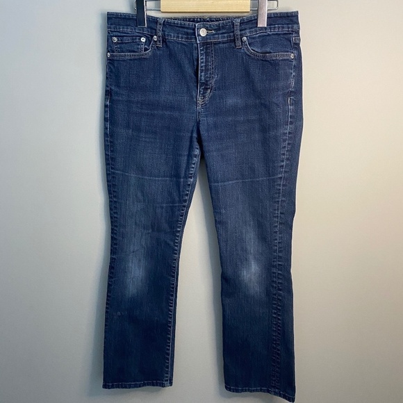 Lauren Ralph Lauren Women's High-Rise Blue Jeans Dark Wash Denim Size 8 Casual - Picture 1 of 14
